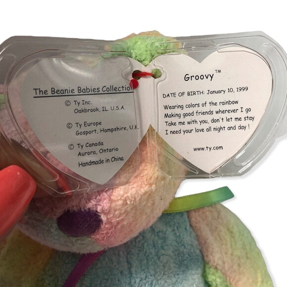 TY Groovy The Tie-Dye Bear Beanie Baby 1999 - Picture 3 of 4
